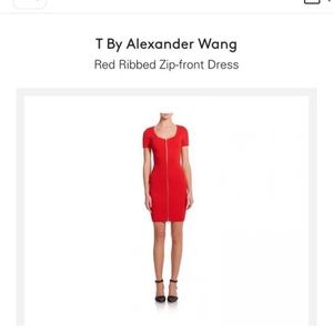 T by Alexander Wang red fitted dress